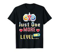 Just One More Level Gamer Pixel Controller Retro Style T-Shirt
