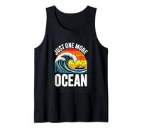Just One More Ocean Surf Wave Retro Sunset Tank Top