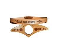 Just One More Page Thumb Book Holder - Wooden Bookmark with Finger Grip for Easy Reading, Reading Tracker Thumb Ring Bookmark Book Finger Hold for Teachers, Librarians & Book Lovers (Moon)