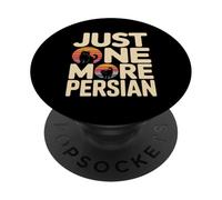 Just One More Persian Retro Funny Cat Lover PopSockets Adhesive PopGrip