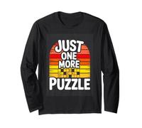 Just One More Puzzle Retro Crossword Lover Long Sleeve T-Shirt