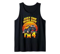 Just One More Ride Im 4 Monster Truck Birthday Tank Top