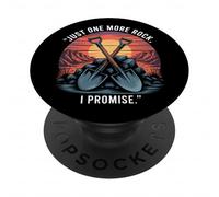 Just One More Rock I Promise Retro Digging Design PopSockets Adhesive PopGrip