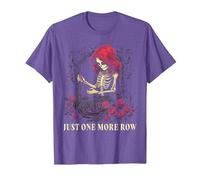 Just One More Row Crochet Skeleton Crocheting Knitting Lover T-Shirt, Men, Purple Heather, Small