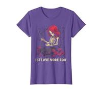Just One More Row Crochet Skeleton Crocheting Knitting Lover T-Shirt, Women, Purple Heather, X-Large