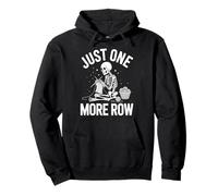 Just One More Row Knitting Enthusiast Funny Skeleton Design Pullover Hoodie