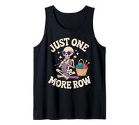 Just One More Row Skeleton Knitter Halloween Funny Crafting Tank Top