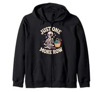 Just One More Row Skeleton Knitter Halloween Funny Crafting Zip Hoodie