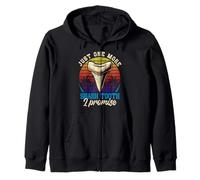 Just One-More Shark Tooths I Promise Retro Fossil Hunting Zip Hoodie