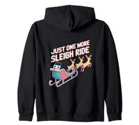Just One More Sleigh Ride Retro Pixel Christmas Gamer Zip Hoodie