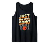 Just One More Song Drummer Drum Set Music Lover Tank Top
