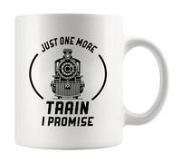 Just One More Train I Promise Train Lovers Tea Mugs Cute Tea Cup Funny Coffee Mug for Cappuccino Cocoa Kitchen 330Ml