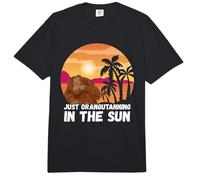 Just Orangutanning in The Sun Beach Sunset Palm Orangutan Comfort Colors Adult Heavyweight T-Shirt