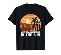 Just Orangutanning In The Sun Beach Sunset Palm Orangutan T-Shirt