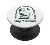 Just Out Here Livin' The Ruff Life Stay Pawsitive Cowboy Dog PopSockets Adhesive PopGrip