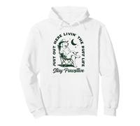 Just Out Here Livin' The Ruff Life Stay Pawsitive Cowboy Dog Pullover Hoodie