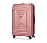 JUST PACK Hard Shell Suitcase 26 Inch with TSA Approved Lock, Medium Hold Luggage 70L, Double Spinner Wheels, Tough ABS Squares Shell, 3.9kg, 70x47x25cm, Rose Gold