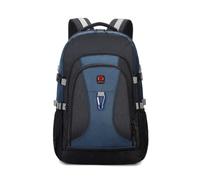 JUST PACK Shackle Large Backpack 35 x 20 x 59 cm in Oxford Cloth, USB Pass Through Port, Reflective Shoulder Strap Strips, Four Compression Straps, Aluminium Carabiner Hook, Mesh Side Pockets
