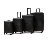 JUST PACK Suitcase Set of 4 Hard Shell, 20 26 28 32 Inch, Ryanair Size Cabin Case Plus 3 Hold Cases, TSA Approved Locks, 4 Spinner Wheels, 333L Total ABS Curve Luggage Sets, Black