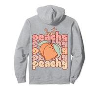 Just Peachy Retro 70s Hippie Summer Vibes Groovy Funny Peach Pullover Hoodie