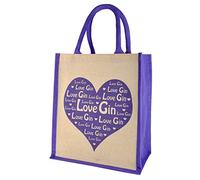 Just Perfect Bags Shopping Bag / 6 Bottle Wine Carrier with Removable Dividers (Purple Gin)