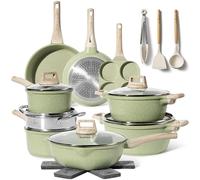 JUST Perfecto - Induction Cookware - Set of Saucepans with Lids - All Heat Sources - Non-Stick Frying Pan - PFOA and PTFE Free - Set with Frying Pans - 21 Pieces - Green