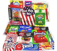Just Pick & Mix American Sweets Box Gift Hamper for Kids - American Candy Favourite USA Sweets Brands - Birthday Sweet Hamper, Thank You & Treat Snacks Gifts American Hamper