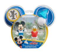Just Play 38761 Disney Junior Minnie Movable Collectible Figures Play Set with Football and Cone, 2-Pack Mickey Mouse and Donald Duck in Football Jersey Soccer Set 5 cm, from 3 Years, Multicoloured