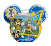 Just Play 38762 Disney Junior Movable Collectible Figures Play Set with Fishing Rod and Lantern 2-Pack Mickey Mouse and Set 5 cm, from 3 Years, Multicoloured