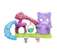 Just Play Disney Junior SuperKitties Su-Purr Wild Playset with Slide and Swing, 5-pieces, 3 Poseable Figures, Toy for Fans, Girls, Kids, Ages 3 and Up