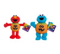 Just Play Sesame Street Elmo & Cookie Monster Small Halloween Plush 2-Pack Sustainable Stuffed Animal Soft Plushie Kids Toys for Ages 18 Month
