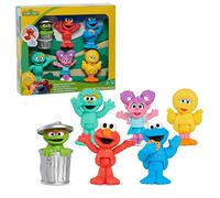 Just Play Sesame Street Neighborhood Friends, 6-piece Poseable Figurines, Kids Toys for Ages 2 Up