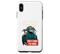 Just Pretend I’m Not Here Fun Grim Reaper Dark Humour Coffee Case for iPhone XS Max
