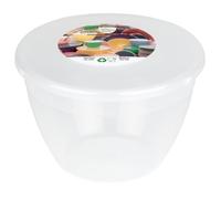 Just Pudding Basins 1 Pint Plastic Pudding Bowls with Lids, Reusable Steaming and Microwave Food Storage Containers for Christmas Desserts, Clear Kitchen Basins, 570ml 6 Pack