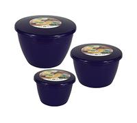 Just Pudding Basins 3 Smaller Sizes in One Set Steam Pudding Bowls, Basin and Lid 1x 1/4 Pint, 1x 1/2 Pint 1x 1 Pint (Purple)