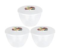 Just Pudding Basins Clear 1.5 Pint, 850ml Basin (3 Pack) Food Safe Plastic Bowls and Lids for Steam Cooking