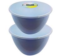 Just Pudding Basins Extra Large Size 4 Pint Steam Pudding Bowls With Lids Blue - 4Pt - 2Pk