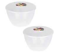 Just Pudding Basins Extra Large Size 4 Pint Steam Pudding Bowls With Lids Clear - 4Pt - 2Pk