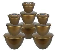 Just Pudding Basins Gold Nuggets Collection Steam Pudding Basins With Lids - 9Pk