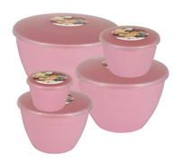 Just Pudding Basins Pink Space Saving Set of Plastic Steam Pudding Bowls and Lids 5 Popular Sizes Up to 3 Pints