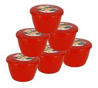 Just Pudding Basins Red 0.5 Pint, 280ml Steaming Basin Food Safe BPA Free Plastic 6 Pack of Red Steam Pudding Bowls and Lids (1/2 Pint)