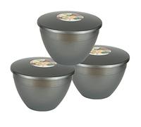 Just Pudding Basins Silver 2 Pint 1.14l Silver Coloured Multipack Basin for Steam Puddings (3 Pack)