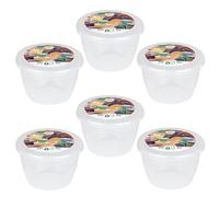 Just Pudding Basins Small Plastic Basins with Lids, Reusable Food Storage Containers for Steamed Desserts, Microwaveable Moulds for Individual Portions, Clear 140ml 6 Pack