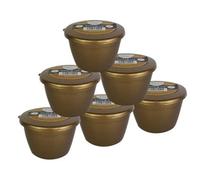 Just Pudding Basins Small Single Portion Steam Pudding Bowls With Lids Gold - 0.25Pt - 6Pk