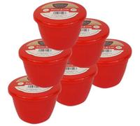 Just Pudding Basins Small Single Portion Steam Pudding Bowls With Lids Red - 0.25Pt - 6Pk