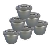 Just Pudding Basins Small Single Portion Steam Pudding Bowls With Lids Silver - 0.25Pt - 6Pk