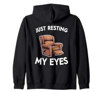 Just Resting My Eyes Armchair Dad Joke Father Funny Men Zip Hoodie
