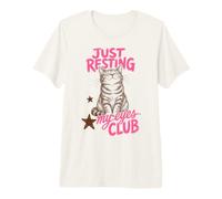 Just Resting My Eyes Club Funny Tabby Cat Nap Lover Premium T-Shirt