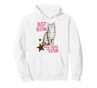 Just Resting My Eyes Club Funny Tabby Cat Nap Lover Pullover Hoodie