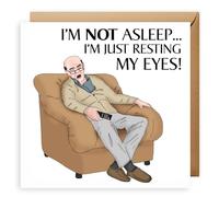 Just Resting My Eyes Funny Birthday Card for Dad, from Son or Daughter